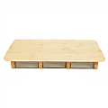 Mind Reader Heavy-Duty Bamboo Chopping Board With 3 Drawers, 2 1/2"H x 16"W x 10 1/2"D, Brown 1 thumbnail image