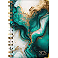 2025-2026 Global Excello Brands Hardcover Fashion Weekly/Monthly Planner, 5-1/2” x 8", Teal Gold Marble, November 2025 To December 2026 1 thumbnail image