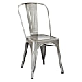 Office Star™ Bristow Armless Chair, Brushed Silver, Set Of 4 Chairs