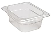 Cambro Camwear GN 1/8 Size 2" Food Pans, 2”H x 4-1/4”W x 6-5/16”D, Black, Set Of 6 Pans