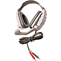Califone Stereo Headphone W/ 3.5mm Plug, Mic, Via Ergoguys - Stereo - Mini-phone (3.5mm) - Wired - 64 Ohm - Over-the-head - Binaural - Ear-cup - 6 ft Cable - Electret, Noise Cancelling Microphone - Noise Canceling - Gray, Beige