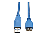 Eaton Tripp Lite Series USB 3.0 SuperSpeed Device Cable (A to Micro-B M/M), Blue, 6 ft. (1.83 m) - USB cable - USB Type A (M) to Micro-USB Type B (M) - USB 3.0 - 6 ft - blue