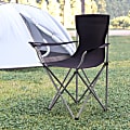 Flash Furniture Quad Folding Camping Chair With Armrest Cupholder, Black/Gray 1 thumbnail image