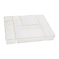 Martha Stewart Kerry Plastic Stackable Office Desk Drawer 6-Piece Organizer Set, Clear/Gold Trim 1 thumbnail image