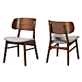 Baxton Studio Alston Dining Chairs, Gray/Walnut Brown, Set Of 2 Chairs