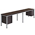 Boss Office Products Simple System Double Desk, Side By Side With 2 Pedestals, 29-1/2”H x 120”W x 24”D, Driftwood 1 thumbnail image