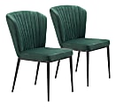 Zuo Modern Tolivere Dining Chairs, Green/Black, Set Of 2 Chairs