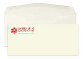 Gummed Seal, Stationery Envelopes, 4-1/8" x 9-1/2",  1-Color Flat Print, Custom #10, 24 lb. Ecru Smooth, Box Of 250 1 thumbnail image