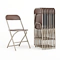 Flash Furniture HERCULES Series Premium Plastic Folding Chairs, Brown, Set Of 10 Chairs 1 thumbnail image