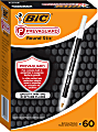 BIC® Prevaguard Round Stic Pens With Antimicrobial Additive, Medium Point, 1.0 mm, Black Barrel, Black Ink, Pack Of 60 Pens 1 thumbnail image