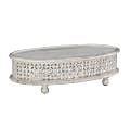 Powell Ismail Oval Coffee Table, 12"H x 42"W x 23"D, Whitewash 1 thumbnail image