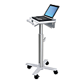 Ergotron® StyleView® SV10 Laptop Cart Mobile Workstation, 48"H x 19"W x 19"D, White/Aluminum