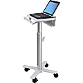 Ergotron® StyleView® SV10 Laptop Cart Mobile Workstation, 48"H x 19"W x 19"D, White/Aluminum 1 thumbnail image