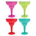 Amscan Cinco de Mayo Fiesta Plastic Margarita Glasses, 10 Oz, Multicolor, Pack Of 20 Glasses