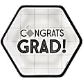 Amscan Grad Grid Hexagon Paper Plates, 7", White, Pack Of 36 Plates 1 thumbnail image