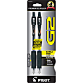 Pilot G2 Retractable Gel Ink Rollerball Pens - Fine Point Type - 0.5 mm Point Size - Refillable - Black Gel-based Ink - 2 / Pack