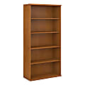 Bush Business Furniture Components 5 Shelf Bookcase, 36"W, Natural Cherry, Premium Installation