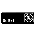 Alpine No Exit Signs, 3" x 9", Black, Pack Of 15 Signs