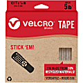 VELCRO® Eco Collection Adhesive Backed Tape - 10 ft Length x 0.88" Width - 1 Each - White