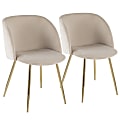 LumiSource Fran Dining Chairs, Gold/Cream, Set Of 2 Chairs