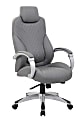 Boss Office Products Hinged Arm Ergonomic High-Back Chair, Gray