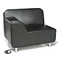 OFM Serenity Series Right Arm Lounge Chair With AC Outlet And USB Ports, Black/Chrome 1 thumbnail image