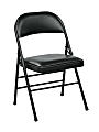 Office Star™ Work Smart® Vinyl Mid-Back Folding Chairs, Black, Pack Of 4 1 thumbnail image
