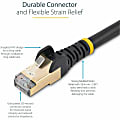 StarTech.com 35 ft Black Cat6a Shielded Patch Cable - Cat6a Ethernet Cable - 35ft Cat 6a STP Cable - Snagless RJ45 - C6ASPAT35BK 1 thumbnail image