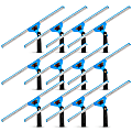 Gritt Commercial Swivel Window Squeegees With Quick Release, 18", Blue/Silver/Black, Pack Of 12 Squeegees 1 thumbnail image