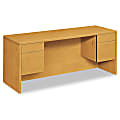 HON® 10500 72"W Kneespace Computer Desk Credenza, Harvest Cherry 1 thumbnail image