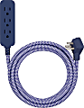 Cordinate Designer 3-Outlet Extension Cord, 10', Navy, 50717 1 thumbnail image