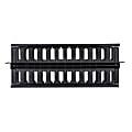 Vericom 2U Plastic Horizontal Double-Finger Duct Cable Manager, 3-1/2”H x 19”W x 6-15/16”D, Black, RAMDFD2