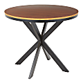 LumiSource X Pedestal Dinette Table, 30"H x 36"W x 36"D, Walnut/Black 1 thumbnail image