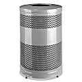 Rubbermaid® Commercial Classics Round Steel Open-Top Waste Receptacle, 51 Gallons, Black/Stardust Silver Metallic 1 thumbnail image