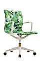 Raynor® Elizabeth Sutton Wynwood Pura Vida Fabric Mid-Back Task Chair, Green Pura Vida/White/Gold