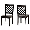 Baxton Studio Caron Dining Chairs, Dark Brown, Set Of 2 Dining Chairs