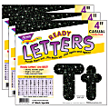 Trend Ready Letters, 4", Black Sparkle, Set Of 3 Packs 1 thumbnail image