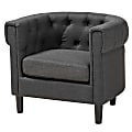 Baxton Studio 9511 Chesterfield Chair, Charcoal 1 thumbnail image