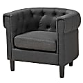 Baxton Studio 9511 Chesterfield Chair, Charcoal