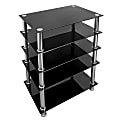 Mount-It! MI-8671 5-Tier TV Stand, 31"H x 26"W x 15-1/2"D, Black