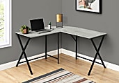 Monarch Specialties Liberty 56"W L-Shaped Computer Desk, Gray/Black