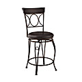 Linon Taylor Faux Leather Armless Swivel Counter Stool, Brown/Black 1 thumbnail image