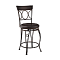 Linon Taylor Faux Leather Armless Swivel Counter Stool, Brown/Black