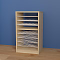 Flash Furniture Bright Beginnings Commercial Birch Wood Deluxe Multipurpose Storage Shelf, 24-1/4”H x 14”W x 12-3/4”D, Beech