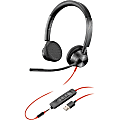 Plantronics Blackwire 3300 Series Corded UC Headset - Stereo - Mini-phone, USB Type A - Wired - 32 Ohm - 20 Hz - 20 kHz - Over-the-head - Binaural - Supra-aural - Noise Cancelling Microphone 1 thumbnail image