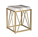 Coast To Coast Marble Accent Table, 20-1/2"H x 15-1/2"W x 15-1/2"D, Marble/Gold 1 thumbnail image