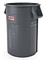 Suncast® Commercial Oval HDPE Utility Trash Can, 44 Gallons, Gray 1 thumbnail image