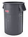 Suncast Commercial 44 Gallon Utility Trash Can Gray