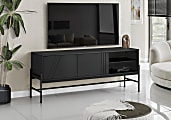 Monarch Specialties Sonny TV Stand For 58" TVs, 23-3/4”H x 59”W x 15-1/2”D, Black 1 thumbnail image