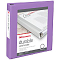 Office Depot® 3-Ring Durable View Binder, 1-1/2" Round Rings, 49% Recycled, Purple